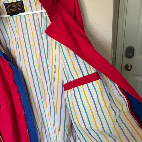 Eddie Bauer Colorful Lined Red Zip Up Coat Jacket - Picture 4 of 7